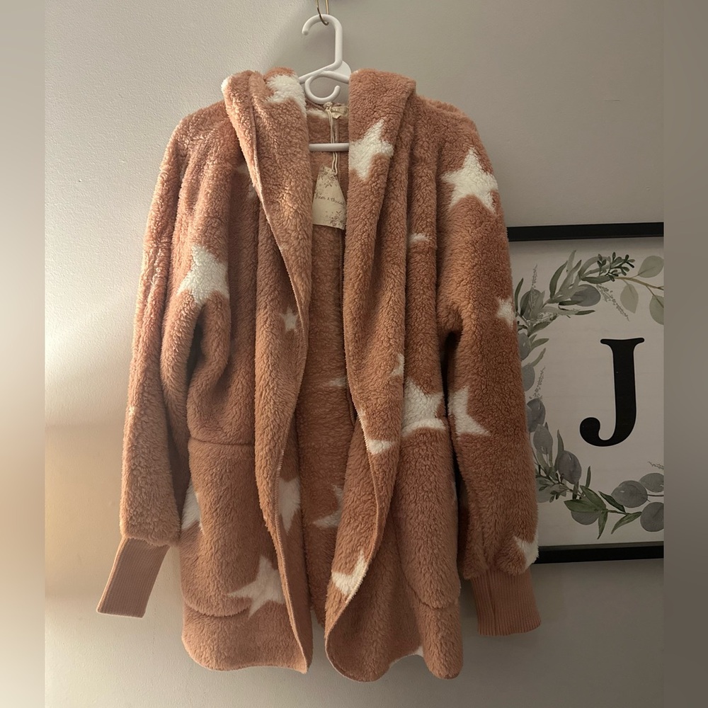 Hem & Thread Sherpa Hooded Open Jacket - Picture 10 of 12